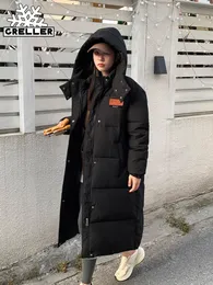 Damskie Parkas Grelle jesienna płaszcz zimowy Kobiet Kobiety Grube swobodne puffer streetwear harajuku koreańskie długie obrębie z kapturem 221205