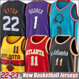 Jerseys de basquete Trae Young DeJounte Murray 11 5 camisas de basquete Devin Booker Chris Paul DeAndre Ayton 1 3 22 Steve Nash ZXCV