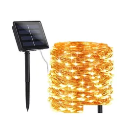 Led Strings 200 Led Outdoor Solar Lamp Leds String Lights Fairy Holiday Christmas Party Garland Garden Waterproof Drop Delivery Light Otsn4