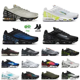 2023 varış ayarlanmış artı tn 3 koşu ayakkabıları iii kemik siyah sprey boyalı beyaz volt obsidiyen lazer mavi TNS TN3 Erkek Kadın Spor Eğitmenleri Sneakers Boyut