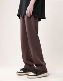 Ternos masculinos 2022 calças de seda de alta qualidade masculinas de alta qualidade calças casuais tendências de moda preto/caqui/mai marrom m-2xl