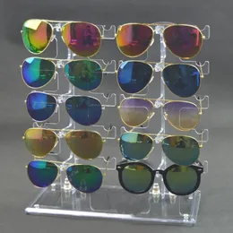 Takı Stand 1 Set İki Sıralı Gözlük Tutucu Bir Dresser reklamında kişisel kullanım için çift sıralı 10 çift