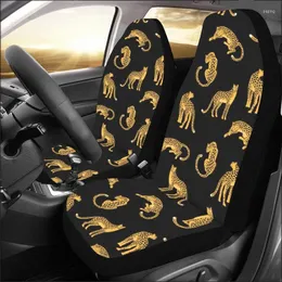 Car Seat Covers Cheetah Print 2 Pc Animal Leopard Pattern Front Vehicle SUV Protector Designer Women Acce