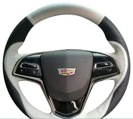 Anpassad bil ratt täckning slitsträckt läder för Cadillac CT6 2016-2018 2019 2020 XT5 2016-2020 Biltillbehör