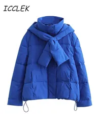 DONNE DONNA PARCHAS ICCLEK DONNE GIACCA INVERNA INVERNO CAPPEATO SPELLO PUFFER CAPPELLO BLUI IMMAGGIO CHUATTO CALDO CALDO COLLA PARKA 221205