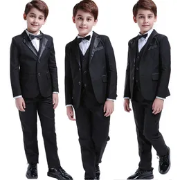 Suits LOLANTA 5Pcs Black Toddler Boys Wedding Formal Children Tuxedo Dress Party Ring bearer 3 12 Years Kids Gentlemen 221205