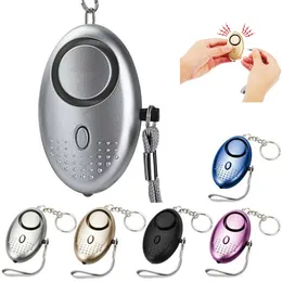 130dB Skydda varning Anti-Lost Alarm Keychain Personlig försvar Siren Anti-attack Säkerhet med LED-ljus för barnflicka äldre kvinnor som bär högt paniklarm