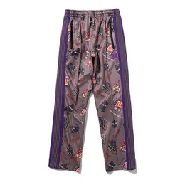 Męskie spodnie 2021 Igły Brown Sports and Leisure Pants Mężczyźni Kobiety Igły motyli Hip Hop Track High Street Streetwear