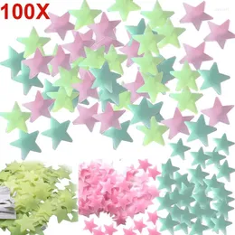 Wall Stickers 100pcs Home Decor Decals Glow Color Stars Luminous Fluorescent For Kids Nursery Rooms TS2