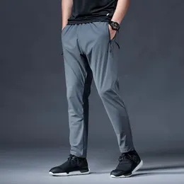 LULUS MEN JOGGER LONG PANTS SPORT YOGA OUTFITクイックドライドローストリングジムジッパーポケットスウェットパンツズボン男性のカジュアルエラスティックEES