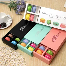 Macaron Packing Box Cookie Chocolate Pięknie pudełka na prezent wielką pojemność do pieczenia pudełko ślubne Przyjęcie weselne Dekoracja P1205