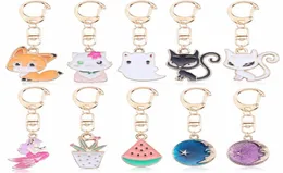 DIY anime ainimal sevimli kedi Kechain Kadınlar için Kawaii Kitty Keychain Denizkızı Ay Metal Ana Zinciri Takı Hediye Drop 2141031