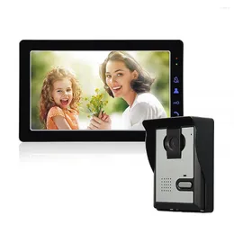 Video Door Phones 9 Inch Wired Intercom For Home Phone Doorbell System LCD Indoor Monitor IR Camera Support Unlock