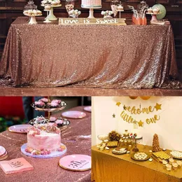 Tabela stołowa prostokątna cekina Rose Gold Glitter Cover do dekoracji ślubnej Party Bankiet Dekoracja domowa 180x120cm