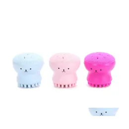 Bath Brushes Sponges Scrubbers Lovely Cute Octopus Shape Sile Facial Cleaning Brush Deep Pore Exfoliator Face Washing Skin Care 1 Dhahx