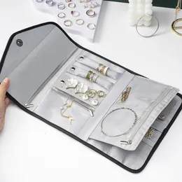 Ювелирные ювелирные подставки Zlalhaja Travel Organizer Bag Складные портативные пакеты для хранения серьги кольца кольца Case Multifunction 221205