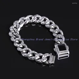 Link Bracelets Promotion Verkauf elegant 316L Edelstahl Schwarzer Kristall und Kette Herrenarmband Bangle First Class Technology Good