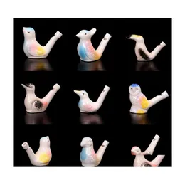 Nyhetsartiklar Creative Water Bird Whistle Clay Birds Ceramic Glazed Song Chirps Bath Time Kids Toys Gift Christmas Party Favor Home DHA1A