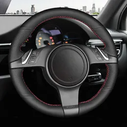 Capa personalizada do volante de carro artificial para Porsche 911 991 Boxster 981 Cayman Cayenne Porsche 2009 2010 2011-2015 2016