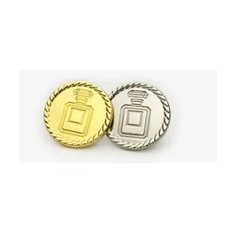 Parfüm Şişesi Diy Dikiş Düğmeleri Altın Gümüş Metal Yuvarlak Giyim Düğmesi Gömlek Ceket Kazak