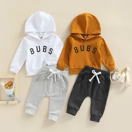 مجموعات الملابس Citgeett Autumn Toddler Born Baby Girls Boys Outfits Letter Print Long Sleeve Pullover Pulover Pockets Breansers 221203
