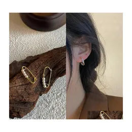 Dingle ljuskronor pärlstift örhängen mode smalljewelry för kvinnor enkel dingle örhänge sommarpläterad guldgåva 5919 Q2 drop de dh81u