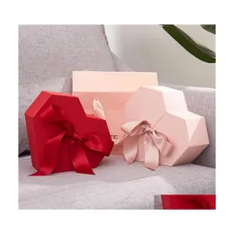 Geschenkpapier Herzförmiges Geschenkpapier Originalität mit Handgeschenken Der Box Lippenstift pro Schleife Set Verpackung Tragbares Papieretui 101 E3 Drop D Dheyc