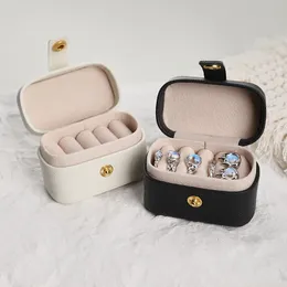 Przenośne małe pudełko biżuterii Podróż mini prezent organizator notek na Działka Pustki Ring Pudełka opakowania pudełka