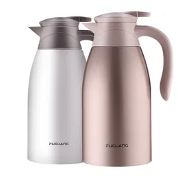 Water Bottles 2L 2.2L Large Stainless Steel Pot Kettle Vacuum Flasks Insulation Thermos Office Coffee Thermal Warm Keep Jugs 221206