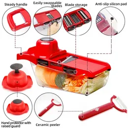 Tagliaverdure Grattugia per affettatrici di verdure Trituratori Affettatrice multipla Sbucciatore di carote Frutta 6 in 1 Gadget Utensili per tagliare le verdure ss1205