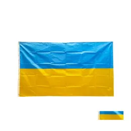 Bannerflaggor Ukraina flagga för dekoration direkt fabrikspris Polyester 90x150 cm blå gula flaggor Banner H1 Drop Delivery Home Gard DHPYT