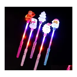 Christmas Decorations Christmas Glow Stick Snowman Glitter Sticks Old Man Head Magic Fairy Childrens Toy Activity Supplies Kid Gift Dhpai