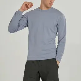 Ll francuskie frotte męskie strój jogi ponadwymiarowa bluzy załogi sweter luźne koszulę z długim rękawem trening fitness bluzka szyi 2581