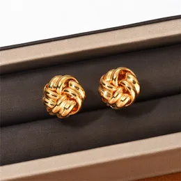 Vintage Simple Classic Stud Twist Cord Three Dimensional Braided Flower Earrings Niche Design Temperament Jewelry Accessories