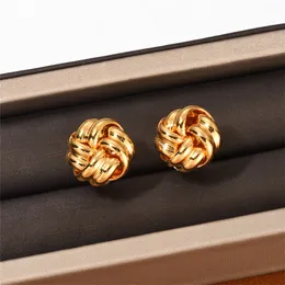 Vintage Simple Classic Stud Twist Cord tredimensionell flätad blommaörhängen Nisch Design Temperament Smycken Tillbehör