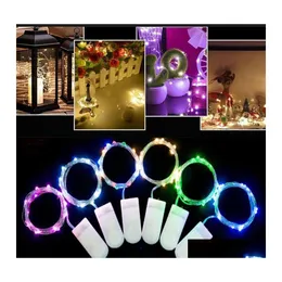 Led Strings 2M 20 Led Fairy Lights String Starry Cr2032 Button Battery Operated Sier Christmas Halloween Decoration Wedding Party Li Otz3Y