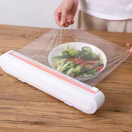 Andra köksverktyg Fixing Foil Cling Film Wrap Dispenser Food Cutter Plastic Sharp Storage Holder Tool Accessories 221205