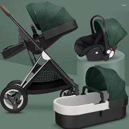 Strollers Baby Stroller 3 In1 Four Wheels 2 In 1 Car Kinderwagen Foldable Born Carriage High Landscape