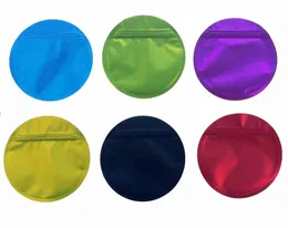 Sacos de Mylar 3,5g redondos de forma única à prova de cheiro com zíper embalagem colorida Saco de embalagem em formato especial