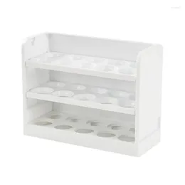 Garrafas de armazenamento 30 grades portador de ovo de plástico para geladeira 3 camadas de geladeira bandeja de bandeja de bandeja de cozinha fresca