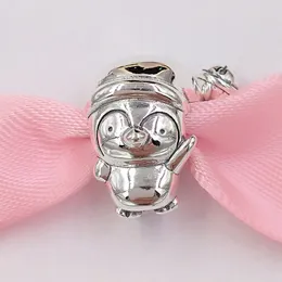 925 Sterling Silber Perlen Weihnachtspinguin Charm Charms Passend für europäischen Pandora-Schmuck Armbänder Halskette 798477C00 AnnaJewel