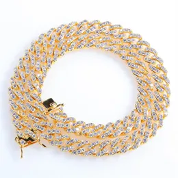 Tennis Miami CZ Cuban Link Chain Halsband Armband 8mm Full Bling Iced Out Crystal Fashion Jewelry Men Women Par Necklace Gift3115