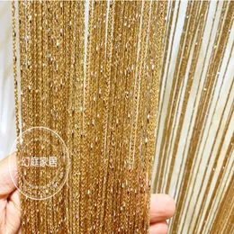 Curtain 1pcs Punch-free Korean Version Silver Thread Encryption Partition Bedroom Wedding Screen Decorative Tassel F8388