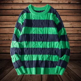 남자 스웨터 스트라이프 남성 패션 의류 2022 브랜드 가을 겨울 롱 슬리브 니트 스웨터주기 셔츠 따뜻함