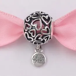 925 Sterling Silver Beads Openwork Love Hearts Charm Charms Adatto per gioielli stile Pandora europeo Bracciali Collana 798606C00 AnnaJewel