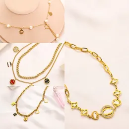 20 stil lyx designer halsband stämpel hänge halsband designers rostfritt stål pläterade brev för kvinnor bröllop smycken