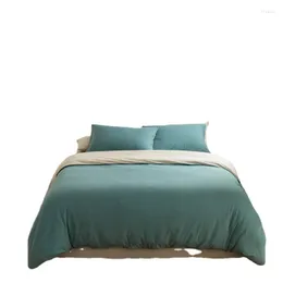 침구 세트 긴 스테이플 코튼 니트 컬러 4 PCS Queen Duvet Cover Bed Sheet Pillwocases 킹 사이즈 1.2m 1.5m 1.8m