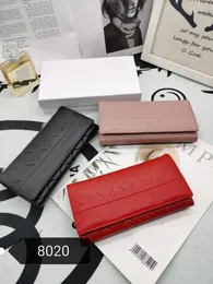 C8020 wallet Card Holder Women Genuine Leather caviar Classic long flap wallet Zippy Coin Purse Bag purses designer woman handbag key pouch porte monnaie Pochette