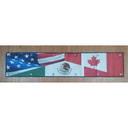 커스텀 스커 플래그 배너 1x5 ft 1x6.23 ft 크기 미국 멕시코 캐나다 블랙 트럭 자동차
