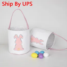 Prezenty na imprezę wielkanocną Prezenty na płótnie jajka torby króliczki dla dzieci spersonalizowane cukierki zabawki do przechowywania z uchwytem świąteczne materiały eksploatacyjne